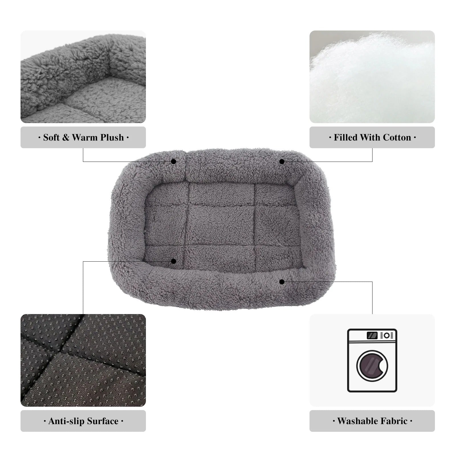 Cozy Plush Cat and Small Dog Bed | Soft Washable Pet Cushion for Kittens, Puppies, and Small Animals | Indoor Nest, Cave, or Sofa Lounger (22'' x 16'')