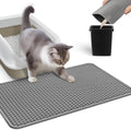 Waterproof Honeycomb Cat Litter Mat | Large 30"x24" Dual-Layer Litter Catcher with Anti-Slip Backing | Easy Clean Pet Floor Protector for Indoor Cats
