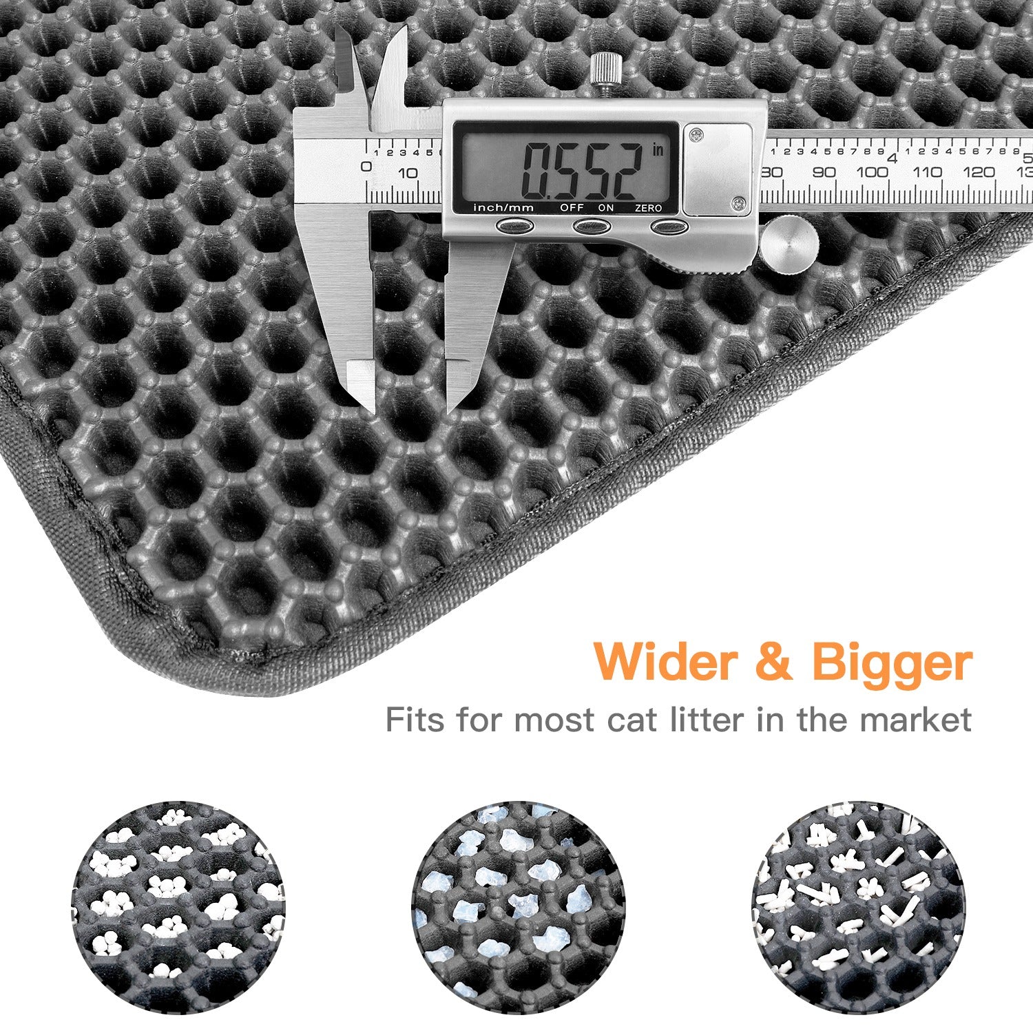 Waterproof Honeycomb Cat Litter Mat | Large 30"x24" Dual-Layer Litter Catcher with Anti-Slip Backing | Easy Clean Pet Floor Protector for Indoor Cats