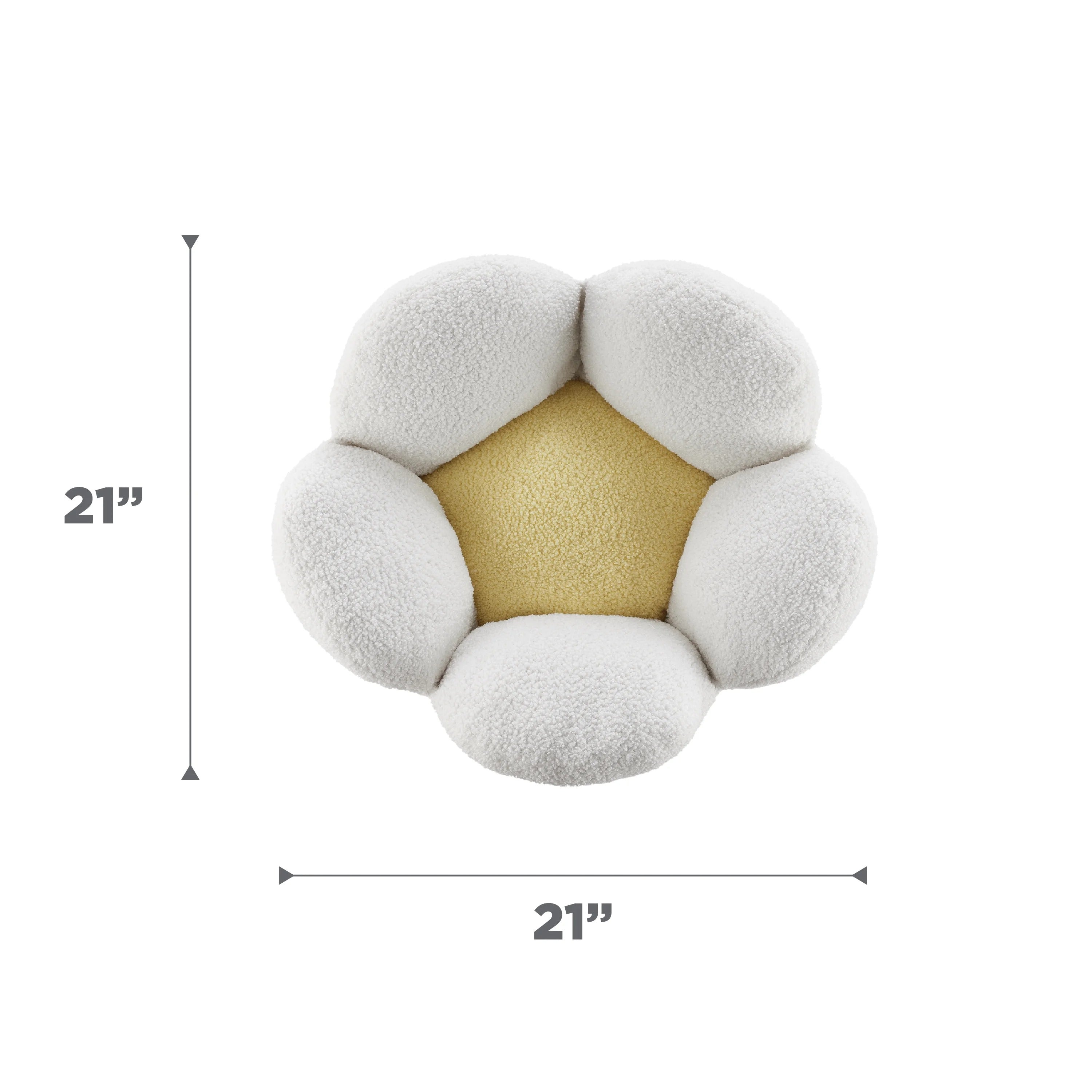 Flower-Shaped Plush Cat Bed with Raised Sides | Soft Cozy Indoor Nest for Cats and Kittens up to 20 lbs | Machine Washable Luxury Pet Cushion