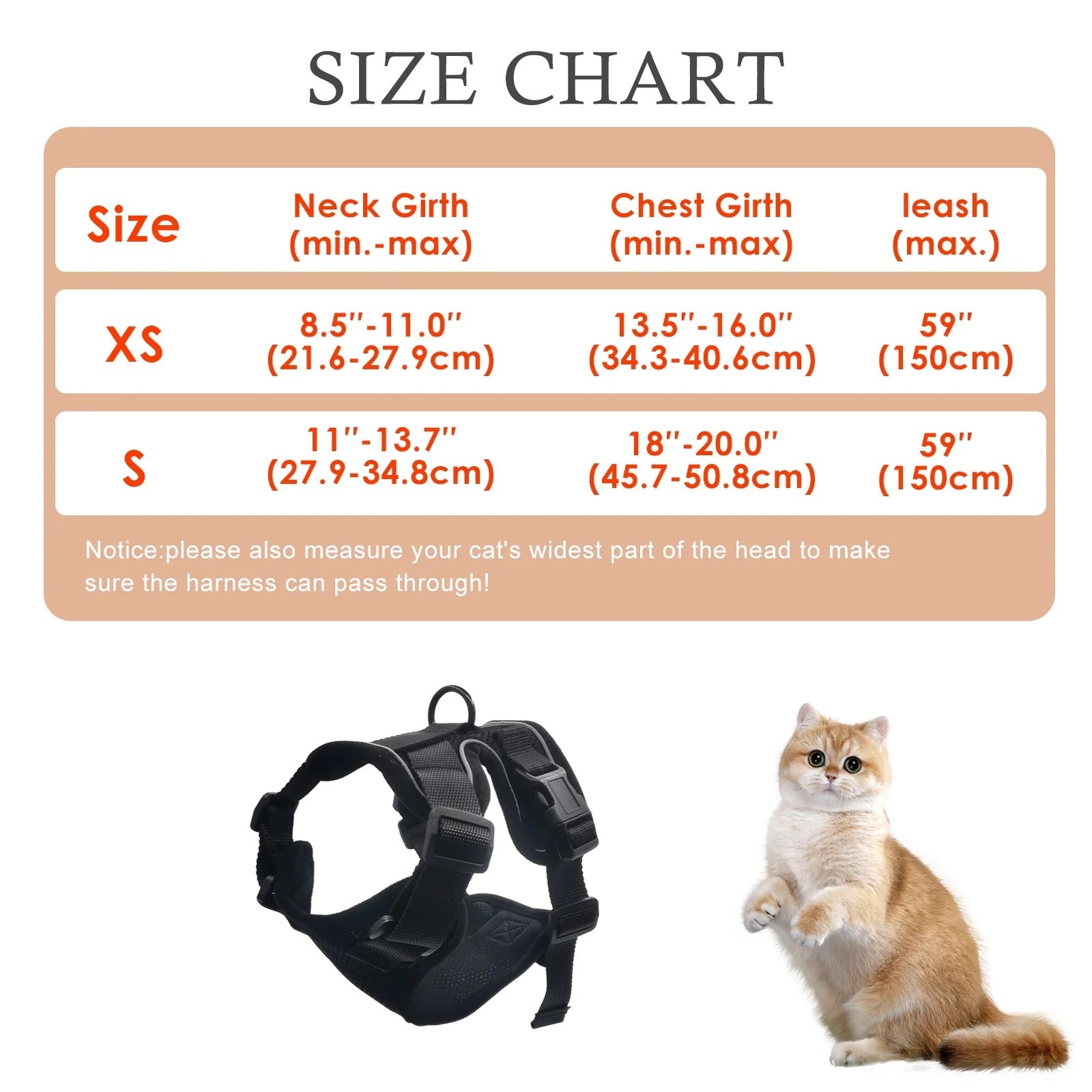 Escape Proof Cat Harness and Leash Set for Walking | Adjustable Breathable Mesh Vest with Reflective Safety Details | Secure Outdoor Jacket for Adult Cats