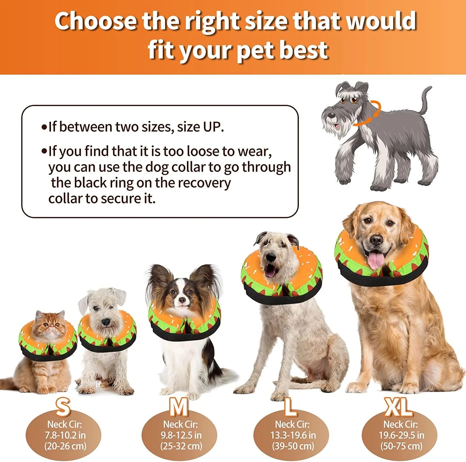 Inflatable Dog Recovery Collar, Soft Post-Surgery Protective Cone for Dogs, Anti-Bite Lick Wound Comfortable E-Collar for Medium and Large Pets