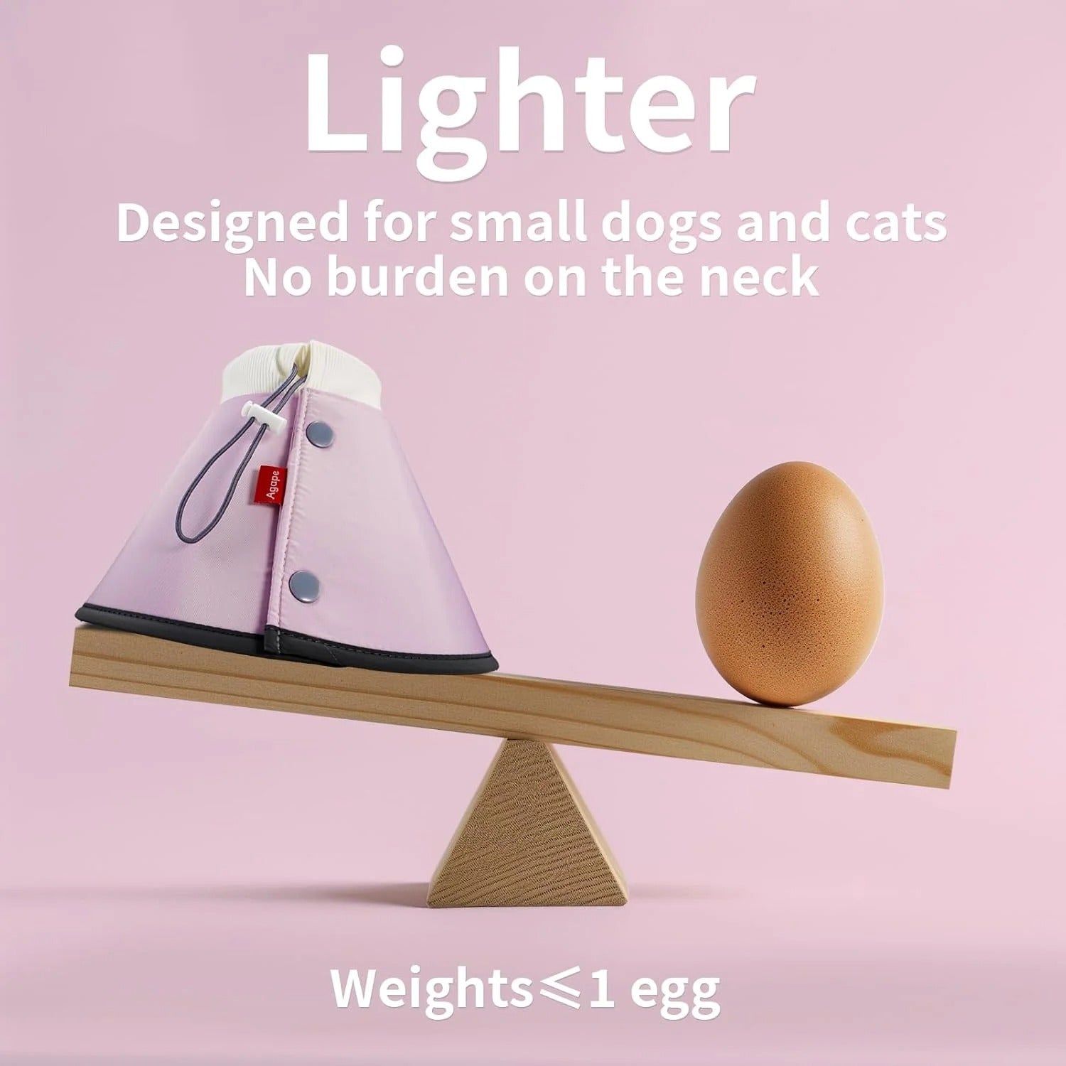 Soft Inflatable Dog & Cat Recovery Collar, Adjustable Post-Surgery E-Collar for Small Pets, Prevents Licking and Biting, Comfortable Healing Cone in Pink