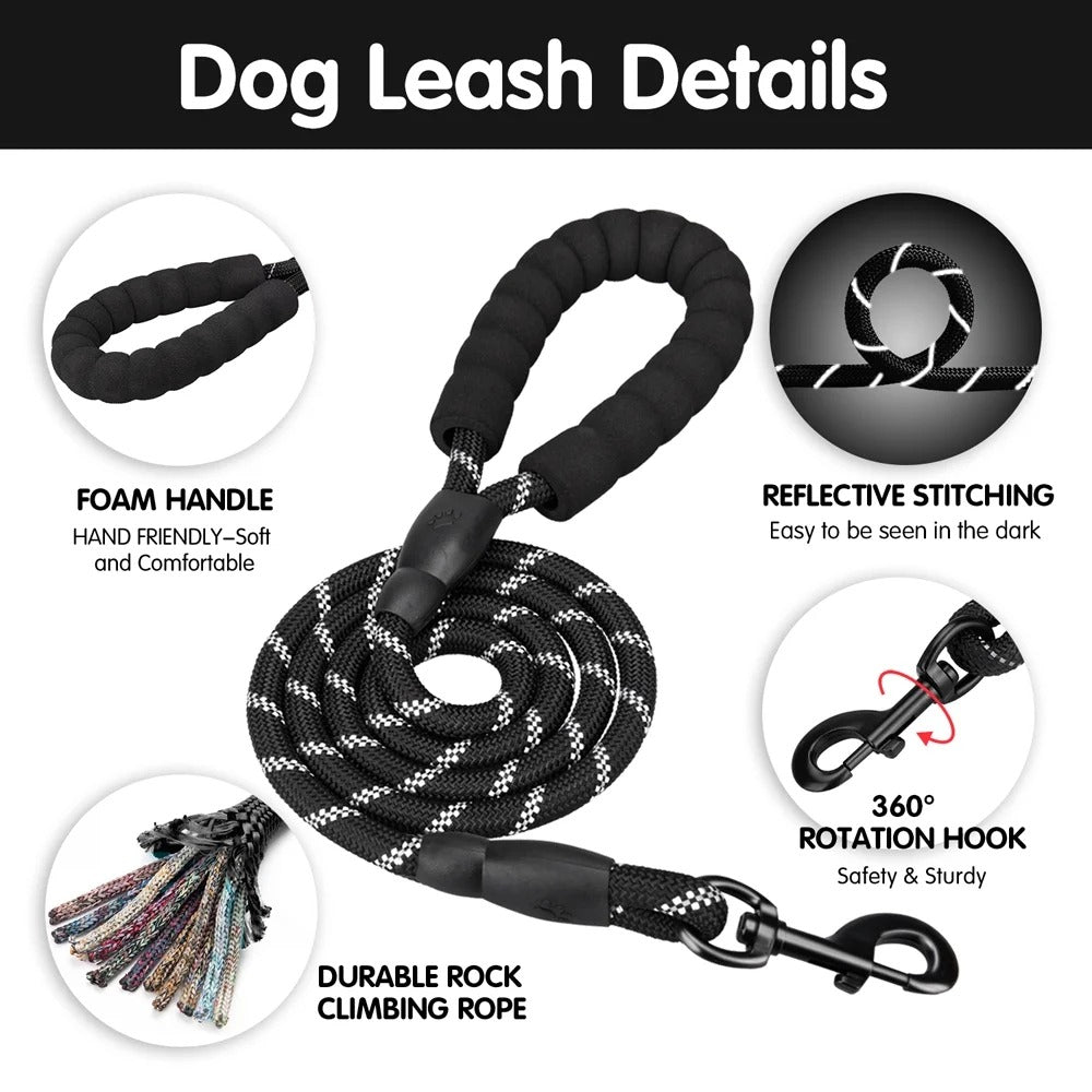 Reflective No-Pull Dog Harness and Leash Set, Adjustable Soft Padded Vest with Top Handle, Escape-Proof Walking Control for Small to Large Dogs