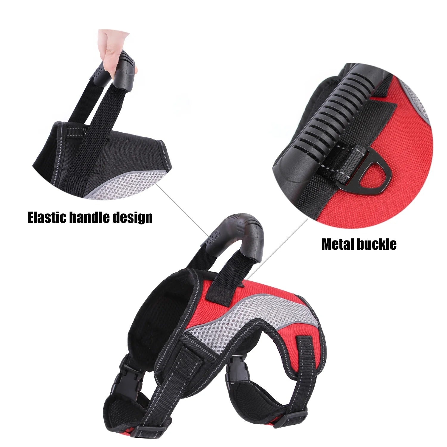 Adjustable No-Pull Dog Harness Vest, Soft Padded Walking Control Harness with Top Handle, Escape-Proof Chest-Leash Design for Small to Large Dogs