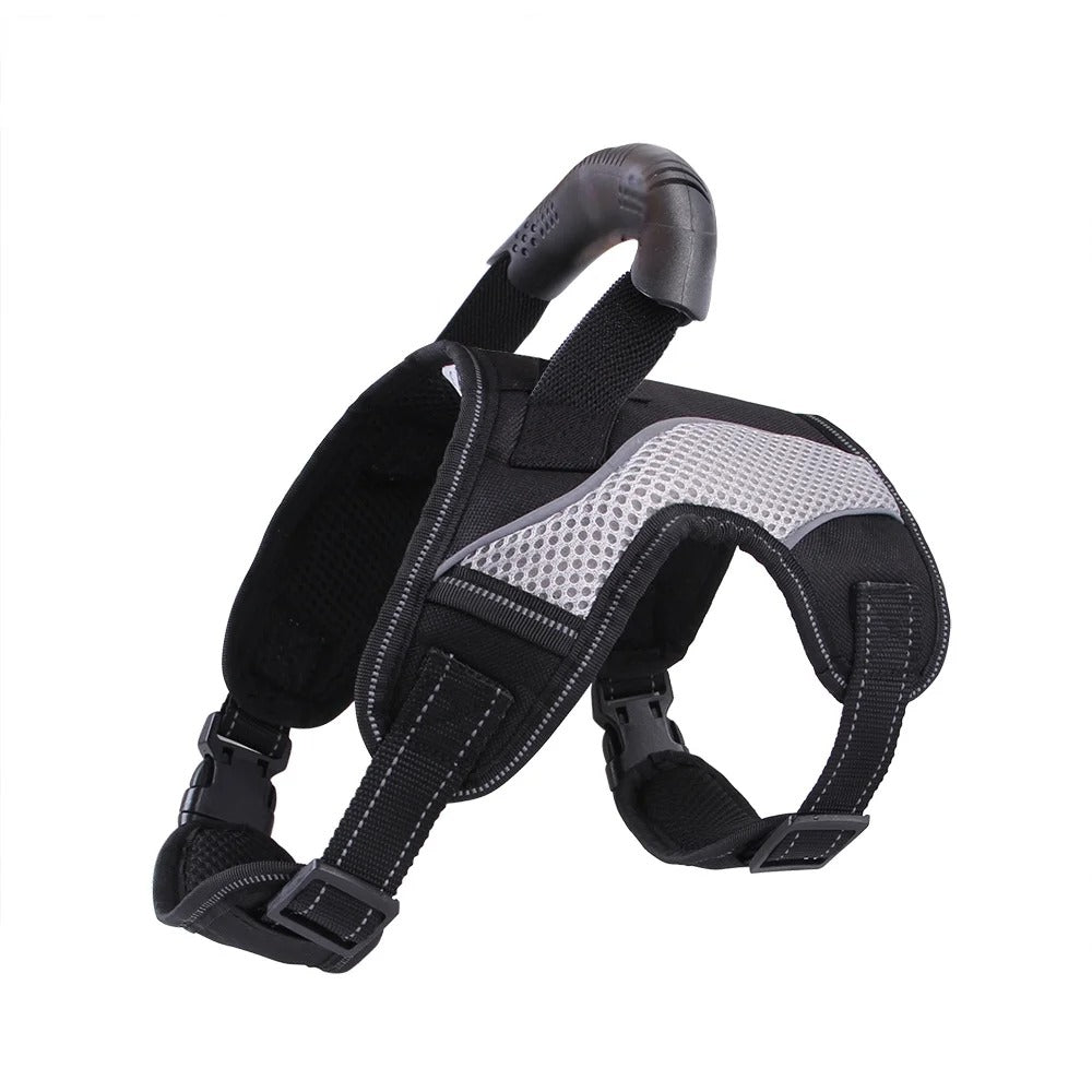 Adjustable No-Pull Dog Harness Vest, Soft Padded Walking Control Harness with Top Handle, Escape-Proof Chest-Leash Design for Small to Large Dogs