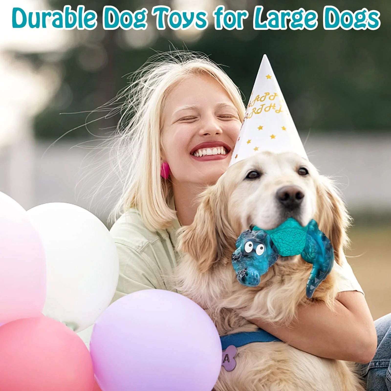 Heavy Duty Interactive Dog Chew Toy for Aggressive Chewers, Durable Crocodile-Shaped Plush & Rubber Dog Toy for Medium and Large Dogs, Teeth Cleaning & Mental Stimulation