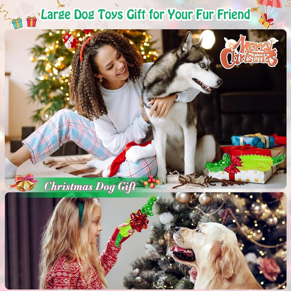 Heavy Duty Dog Chew Toy for Aggressive Chewers, Indestructible Alligator-Shaped Dog Toy for Large and Medium Dogs, Durable Interactive Chew Toy for Teeth Cleaning and Mental Stimulation