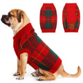Festive Dog Christmas Sweater for Small and Medium Dogs and Cats, Red and Green Plaid Knit Turtleneck Winter Vest, Holiday Pet Clothing for Warmth and Style