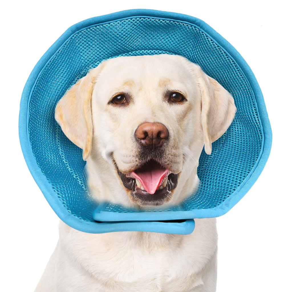 Soft Dog Recovery Cone for Large Dogs and Cats, Adjustable Pet Surgery Cone Collar, Comfortable E-Collar Prevents Licking, Scratching and Biting Wounds Post-Operation