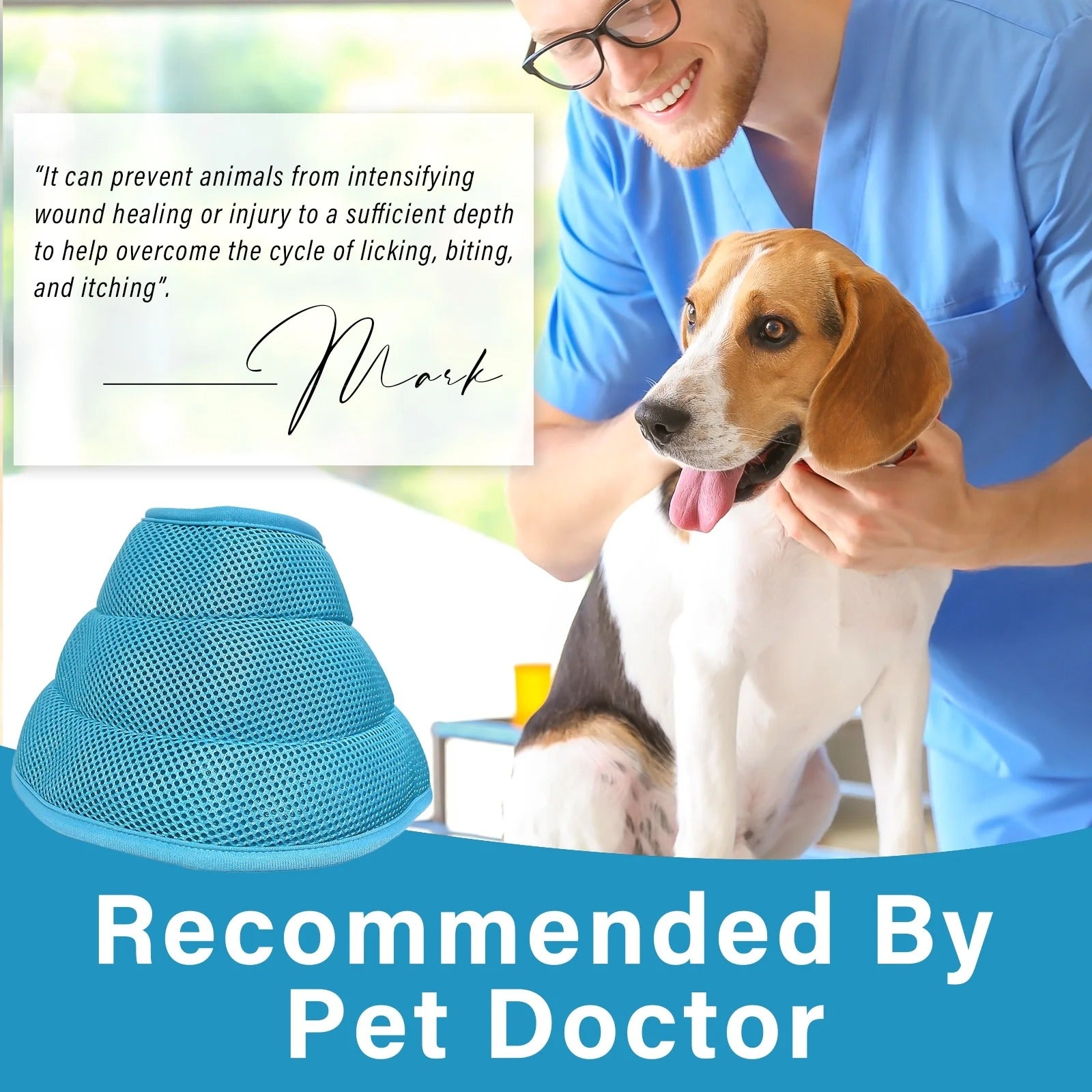 Soft Dog Recovery Cone for Large Dogs and Cats, Adjustable Pet Surgery Cone Collar, Comfortable E-Collar Prevents Licking, Scratching and Biting Wounds Post-Operation