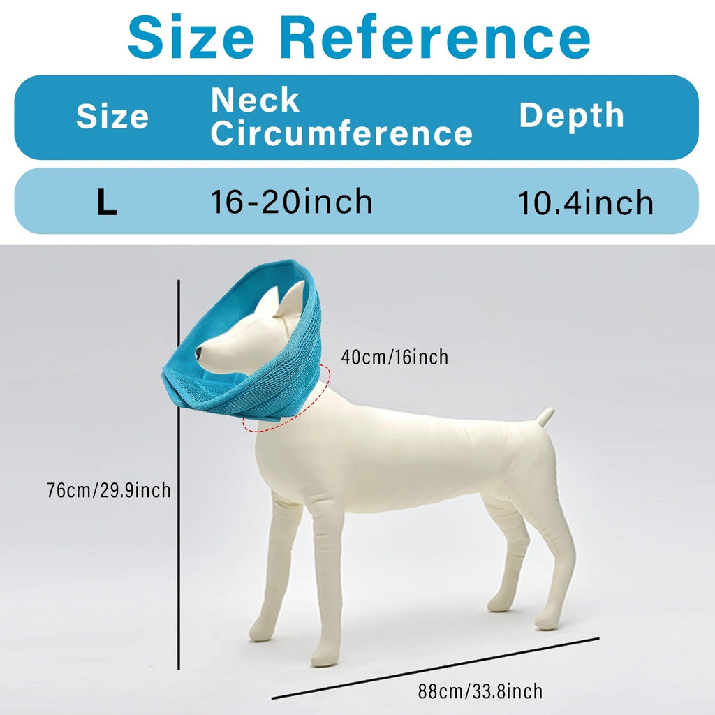 Soft Dog Recovery Cone for Large Dogs and Cats, Adjustable Pet Surgery Cone Collar, Comfortable E-Collar Prevents Licking, Scratching and Biting Wounds Post-Operation