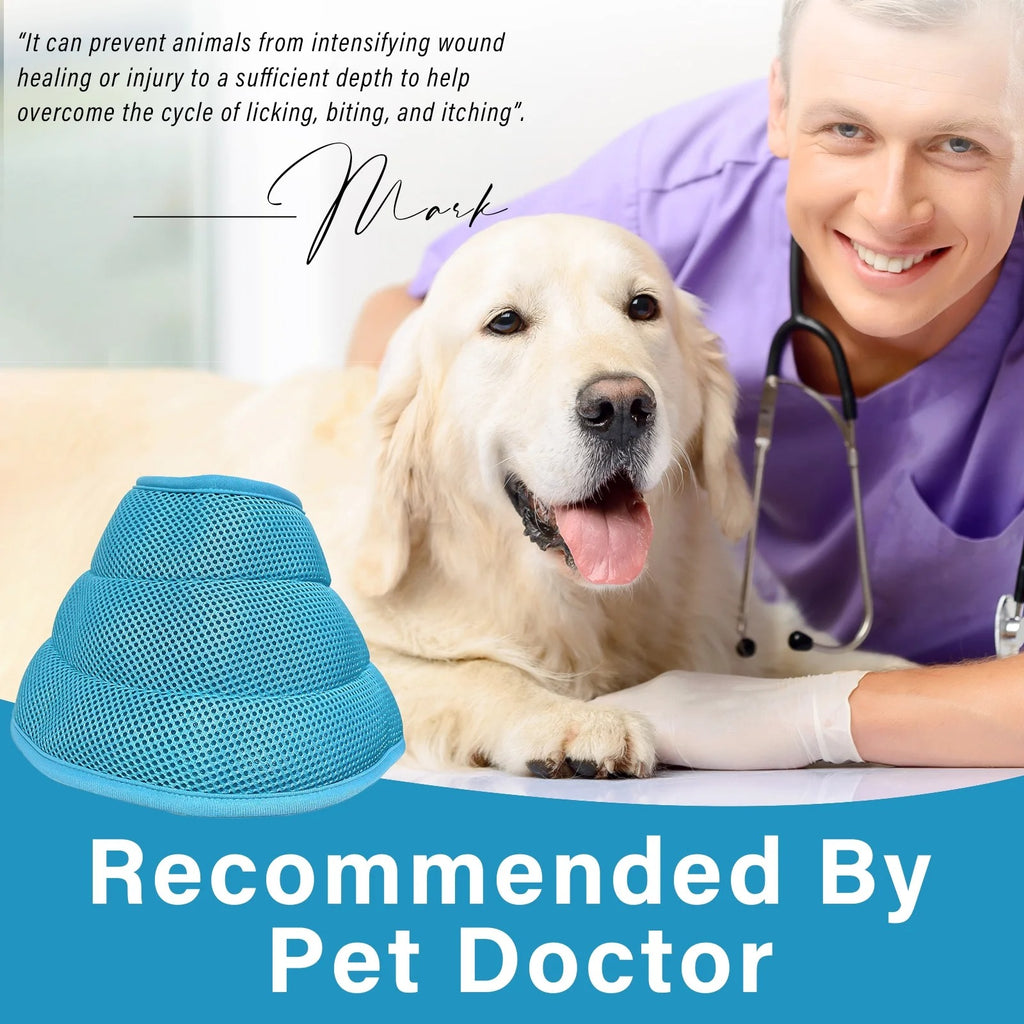 Soft Dog Recovery Cone for Large Dogs and Cats, Adjustable Pet Surgery Cone Collar, Comfortable E-Collar Prevents Licking, Scratching and Biting Wounds Post-Operation
