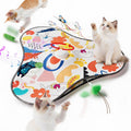 Interactive Hide-and-Seek Cat Toy with Feather Tail and Butterfly Teaser, Touch-Activated Motion Toy with Cat Meow, Mouse Squeak, and Insect Chirp for Indoor Cats