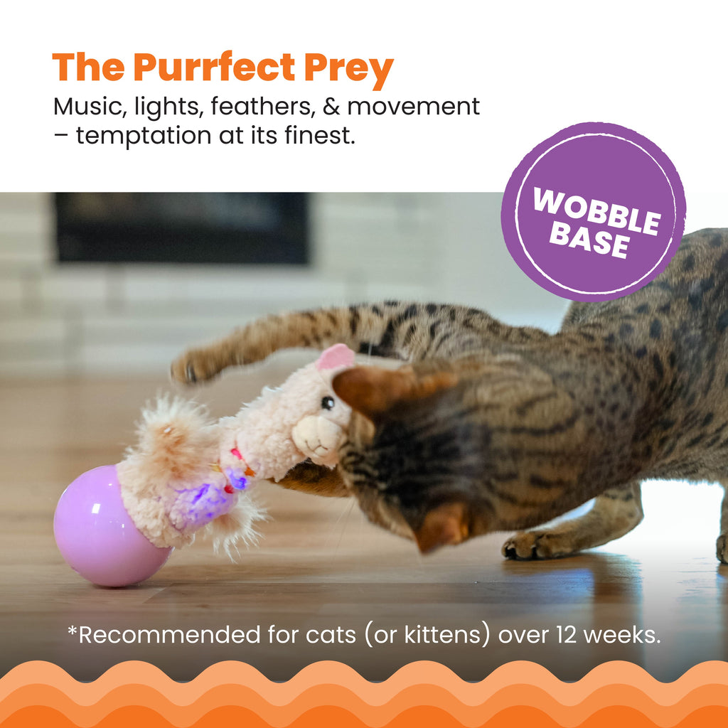 Interactive Electronic Dancing Llama Cat Toy with Motion, Lights, Music and Feather Teaser, Battery-Powered Plush Toy for Indoor Cats and Kittens