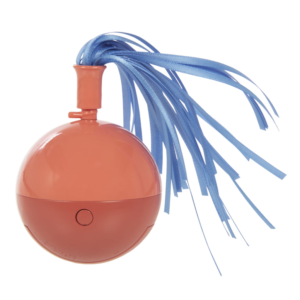 Interactive Spinning Ball with Ribbons | Electronic Motion Kitten Toy for Hunting, Stalking, and Exercise